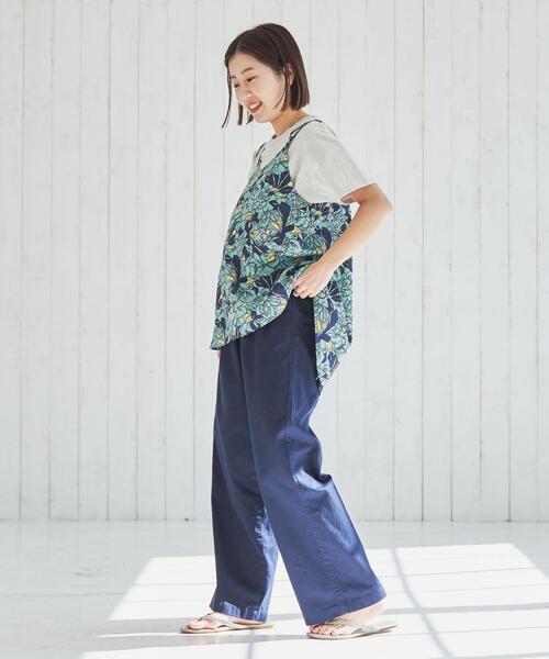 coen（コーエン）の「ボタニカルプリントキャミビスチェ（キャミソール・レディース・ベージュ/ブラック/ライム・M/L）」の8枚目の写真