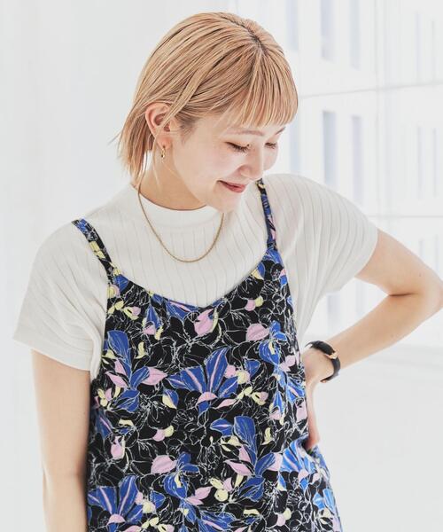 coen（コーエン）の「ボタニカルプリントキャミビスチェ（キャミソール・レディース・ベージュ/ブラック/ライム・M/L）」の10枚目の写真