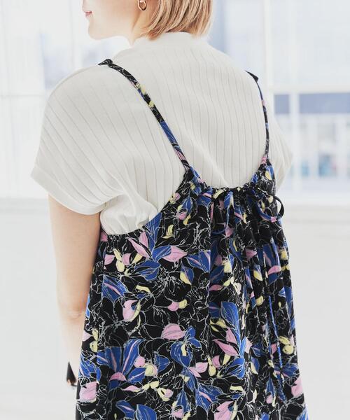 coen（コーエン）の「ボタニカルプリントキャミビスチェ（キャミソール・レディース・ベージュ/ブラック/ライム・M/L）」の12枚目の写真