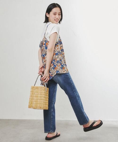 coen（コーエン）の「ボタニカルプリントキャミビスチェ（キャミソール・レディース・ベージュ/ブラック/ライム・M/L）」の15枚目の写真