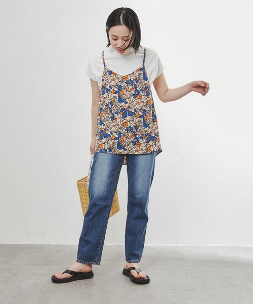 coen（コーエン）の「ボタニカルプリントキャミビスチェ（キャミソール・レディース・ベージュ/ブラック/ライム・M/L）」の16枚目の写真