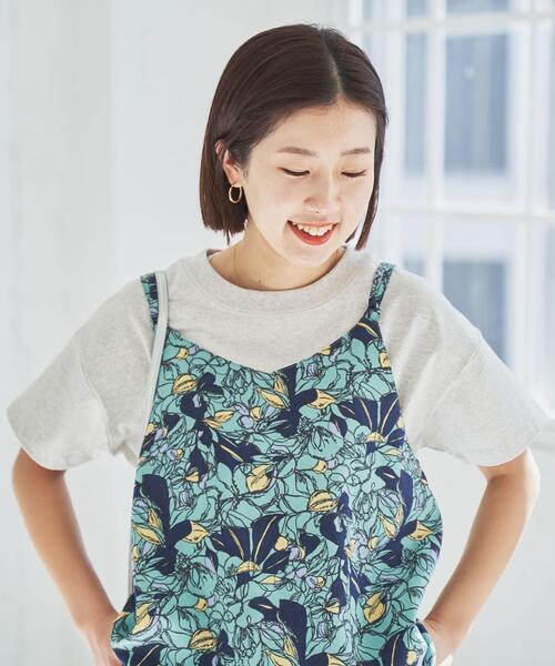 coen（コーエン）の「ボタニカルプリントキャミビスチェ（キャミソール・レディース・ベージュ/ブラック/ライム・M/L）」の17枚目の写真