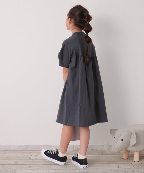 ikka（イッカ）の「【親子コーデ】前開き2wayワンピース（120~160cm）（シャツワンピース・キッズ・チャコールグレー/グリーン・120/130/140/150/160）」の16枚目の写真
