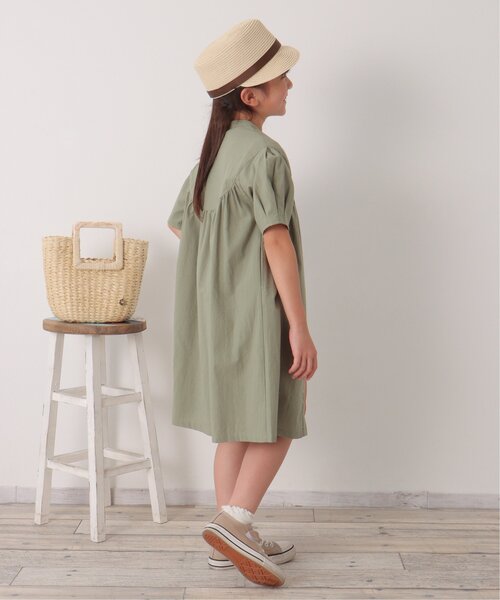 ikka（イッカ）の「【親子コーデ】前開き2wayワンピース（120~160cm）（シャツワンピース・キッズ・チャコールグレー/グリーン・120/130/140/150/160）」の15枚目の写真