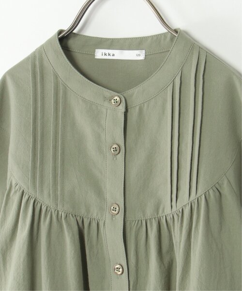 ikka（イッカ）の「【親子コーデ】前開き2wayワンピース（120~160cm）（シャツワンピース・キッズ・チャコールグレー/グリーン・120/130/140/150/160）」の9枚目の写真