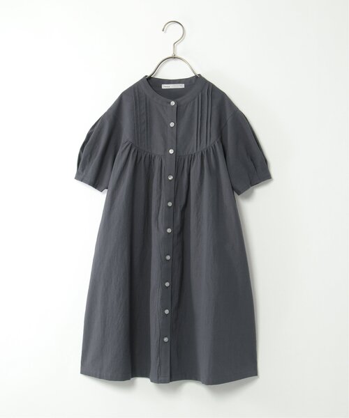 ikka（イッカ）の「【親子コーデ】前開き2wayワンピース（120~160cm）（シャツワンピース・キッズ・チャコールグレー/グリーン・120/130/140/150/160）」の4枚目の写真