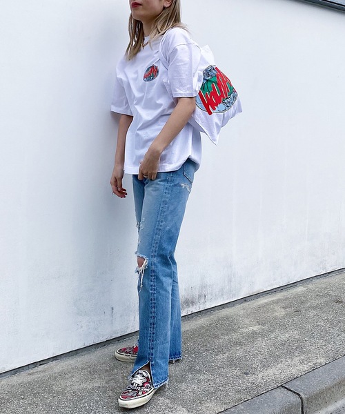 HOLIDAY(ホリデイ)の「HOLIDAY TOTE BAG (CIRCLE LOGO) ホリデイトートバッグ (サークルロゴ)(トートバッグ・レディース・パープル/ブラウン/ホワイト・ONE SIZE)」の9枚目の写真