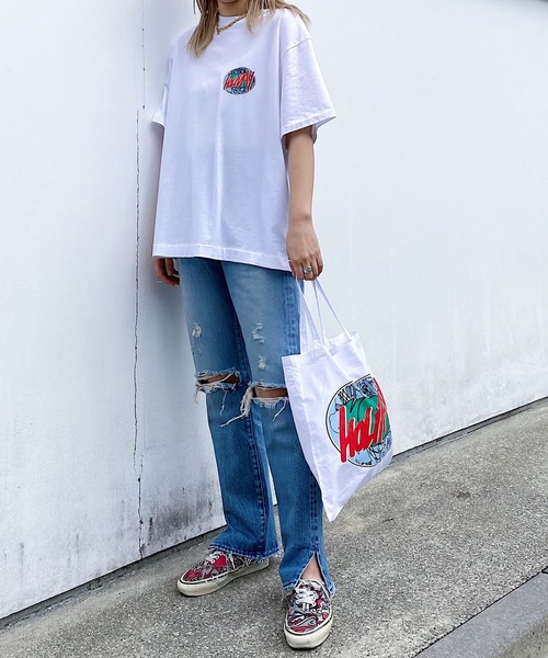 HOLIDAY(ホリデイ)の「HOLIDAY TOTE BAG (CIRCLE LOGO) ホリデイトートバッグ (サークルロゴ)(トートバッグ・レディース・パープル/ブラウン/ホワイト・ONE SIZE)」の12枚目の写真