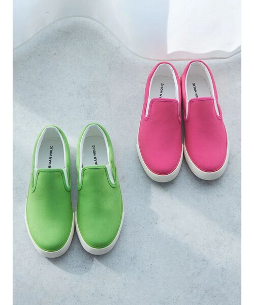 AMERICAN HOLIC(アメリカンホリック)の「カラースリッポン(スニーカー・レディース・グリーン/ピンク・L/S/M)」の3枚目の写真