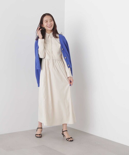 N.（N. Natural Beauty Basic）（エヌエヌナチュラルビューティーベーシック）の「◆ビスチェ切替シャツワンピース（シャツワンピース・レディース・オフホワイト/カーキ/ブルー・MEDIUM）」の15枚目の写真