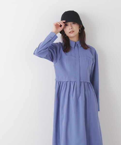 N.（N. Natural Beauty Basic）（エヌエヌナチュラルビューティーベーシック）の「◆ビスチェ切替シャツワンピース（シャツワンピース・レディース・オフホワイト/カーキ/ブルー・MEDIUM）」の20枚目の写真