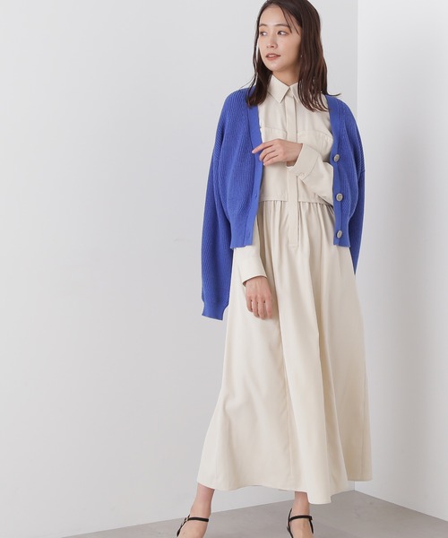 N.（N. Natural Beauty Basic）（エヌエヌナチュラルビューティーベーシック）の「◆ビスチェ切替シャツワンピース（シャツワンピース・レディース・オフホワイト/カーキ/ブルー・MEDIUM）」の2枚目の写真