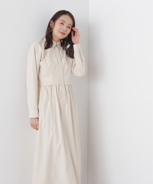 N.（N. Natural Beauty Basic）（エヌエヌナチュラルビューティーベーシック）の「◆ビスチェ切替シャツワンピース（シャツワンピース・レディース・オフホワイト/カーキ/ブルー・MEDIUM）」の21枚目の写真