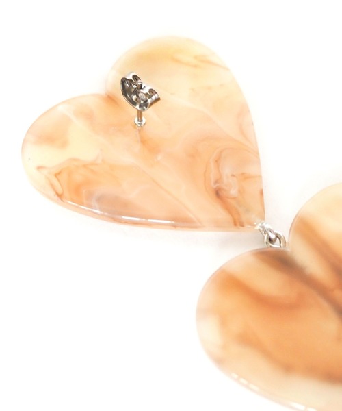 Casselini（キャセリーニ）の「Casselini(キャセリーニ)ハートアクリルピアス（ピアス（両耳用）・レディース・ホワイト/ブラウン/オレンジ・FREE）」の8枚目の写真