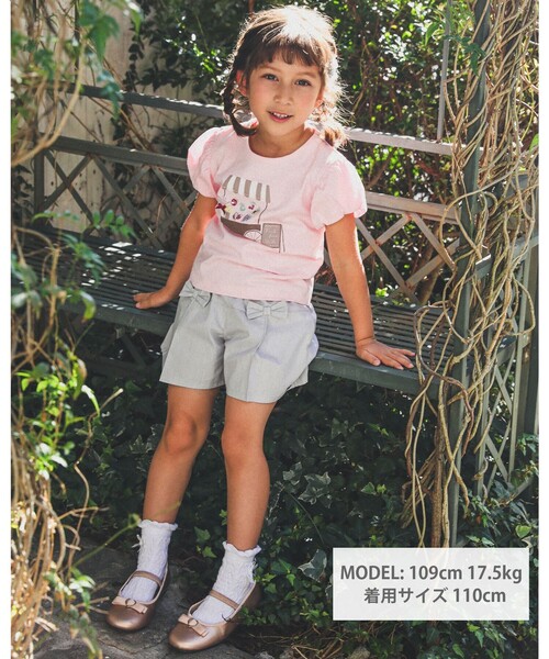 BeBe(ベベ)の「フルーツショップTシャツ(100~150cm)(Tシャツ/カットソー・キッズ・グリーン/ピンク・100/120/140/130/110/150)」の3枚目の写真