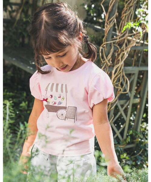 BeBe(ベベ)の「フルーツショップTシャツ(100~150cm)(Tシャツ/カットソー・キッズ・グリーン/ピンク・100/120/140/130/110/150)」の4枚目の写真