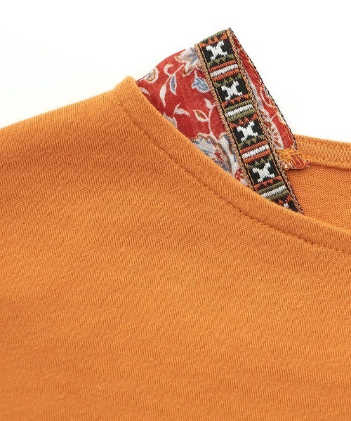 チチカカ(チチカカ)の「柄切替スクェアポンチョプルオーバー(Tシャツ/カットソー・レディース・ブラック/グレー/オレンジ・FREE)」の16枚目の写真