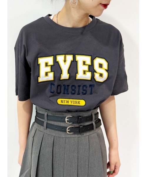CECIL McBEE(セシルマクビー)の「ワッペン刺繍ロゴクロップドTシャツ(Tシャツ/カットソー・レディース・オフホワイト/アイボリー/チャコールグレー・LARGE/MEDIUM)」の8枚目の写真