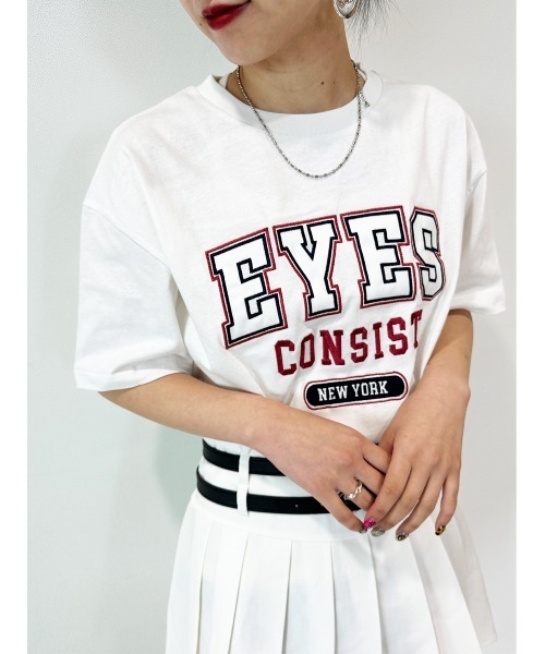 CECIL McBEE(セシルマクビー)の「ワッペン刺繍ロゴクロップドTシャツ(Tシャツ/カットソー・レディース・オフホワイト/アイボリー/チャコールグレー・LARGE/MEDIUM)」の12枚目の写真