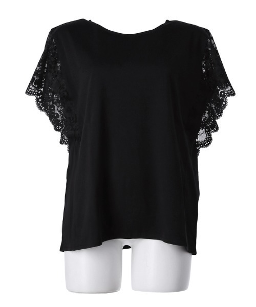 coca（coca）（コカ）の「【WEB限定セール】接触冷感レースカットソー（Tシャツ/カットソー・レディース・ブラック/ホワイト/グレイッシュベージュ/ライトブルー・L/M）」の17枚目の写真