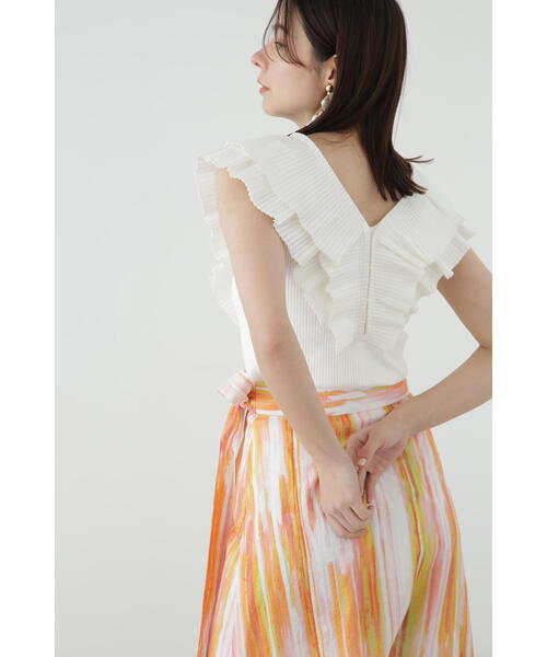 JILL STUART（ジルスチュアート）の「◆プリーツラッフルトップ（Tシャツ/カットソー・レディース・パープル/ホワイト/ブラック・FREE）」の17枚目の写真