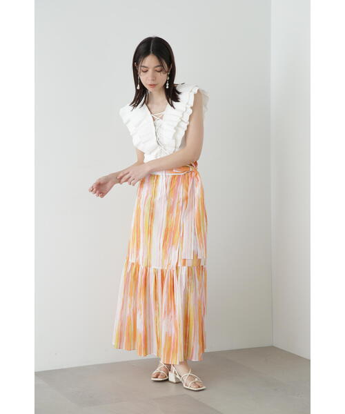 JILL STUART（ジルスチュアート）の「◆プリーツラッフルトップ（Tシャツ/カットソー・レディース・パープル/ホワイト/ブラック・FREE）」の15枚目の写真