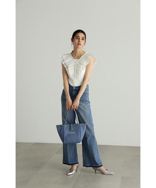 JILL STUART（ジルスチュアート）の「◆プリーツラッフルトップ（Tシャツ/カットソー・レディース・パープル/ホワイト/ブラック・FREE）」の13枚目の写真