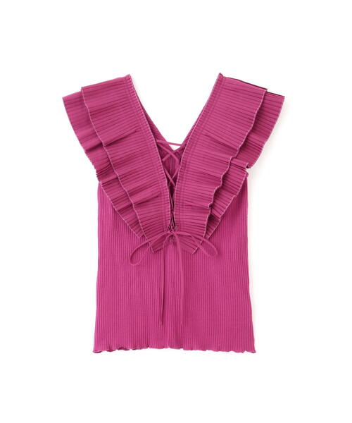 JILL STUART（ジルスチュアート）の「◆プリーツラッフルトップ（Tシャツ/カットソー・レディース・パープル/ホワイト/ブラック・FREE）」の10枚目の写真