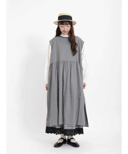 Samansa Mos2（サマンサ モスモス）の「◎前後2wayリボンワンピース（ワンピース・レディース・チャコール/キナリ/ミント/グレー・ﾌﾘ-）」の8枚目の写真