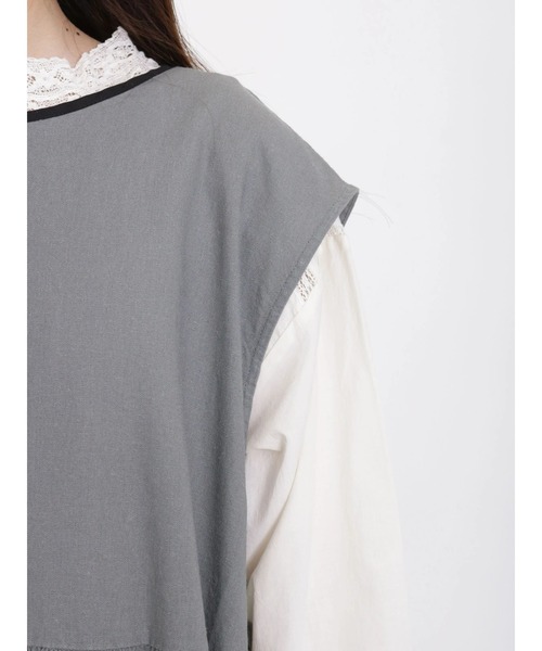 Samansa Mos2（サマンサ モスモス）の「◎前後2wayリボンワンピース（ワンピース・レディース・チャコール/キナリ/ミント/グレー・ﾌﾘ-）」の12枚目の写真