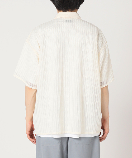 JOURNAL STANDARD relume(ジャーナルスタンダード レリューム)の「STRIPE LACE レギュラー半袖シャツ(シャツ/ブラウス・メンズ・アイボリー/ブラック/パープル・LARGE/MEDIUM)」の16枚目の写真