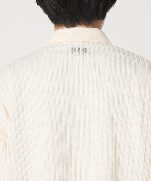 JOURNAL STANDARD relume(ジャーナルスタンダード レリューム)の「STRIPE LACE レギュラー半袖シャツ(シャツ/ブラウス・メンズ・アイボリー/ブラック/パープル・LARGE/MEDIUM)」の15枚目の写真