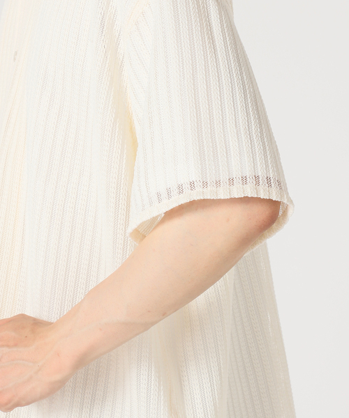 JOURNAL STANDARD relume(ジャーナルスタンダード レリューム)の「STRIPE LACE レギュラー半袖シャツ(シャツ/ブラウス・メンズ・アイボリー/ブラック/パープル・LARGE/MEDIUM)」の12枚目の写真