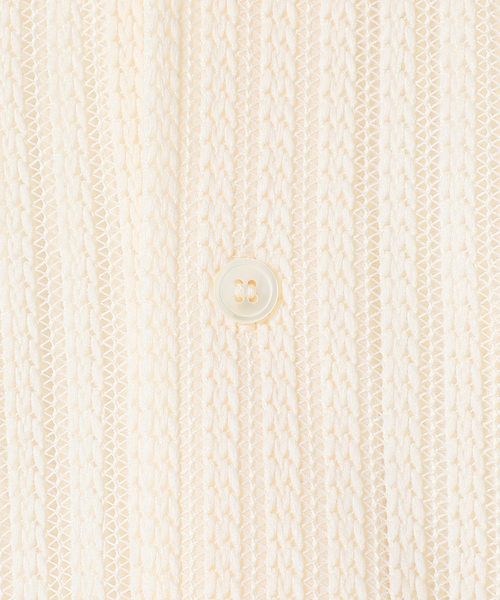 JOURNAL STANDARD relume(ジャーナルスタンダード レリューム)の「STRIPE LACE レギュラー半袖シャツ(シャツ/ブラウス・メンズ・アイボリー/ブラック/パープル・LARGE/MEDIUM)」の10枚目の写真