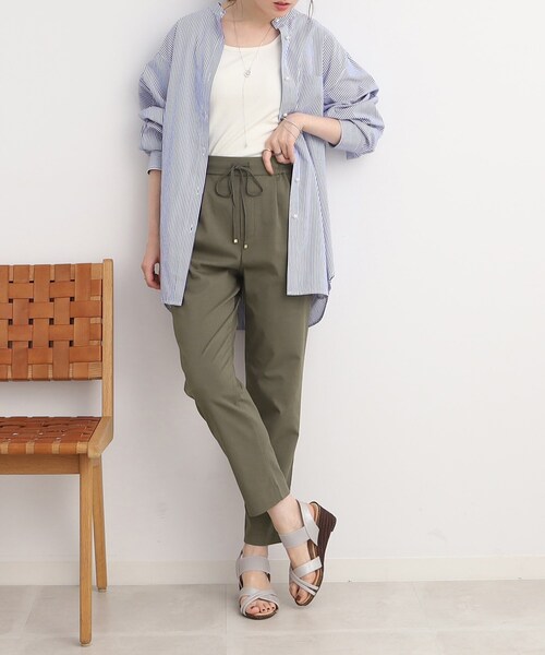 DRESKIP（ドレスキップ）の「◆【接触冷感/ストレッチ】オンにもオフにも 大人きれいなイージーテーパ－ドパンツ（その他パンツ・レディース・ライトブルー/ブラック/カーキ/ベージュ・02/03/04）」の3枚目の写真