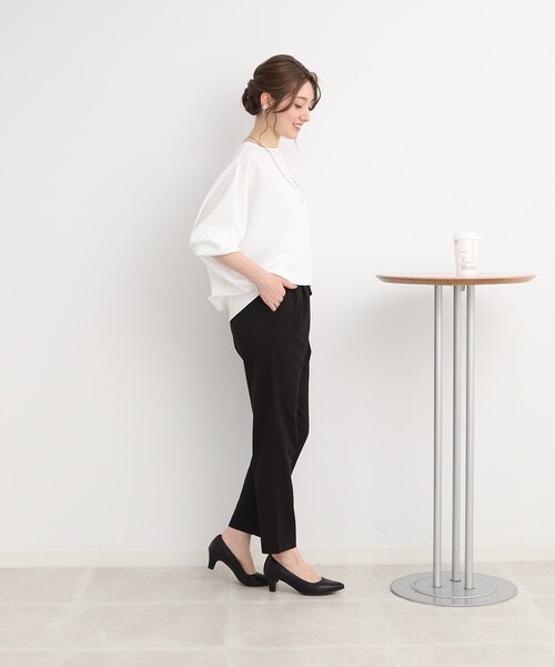 DRESKIP（ドレスキップ）の「◆【接触冷感/ストレッチ】オンにもオフにも 大人きれいなイージーテーパ－ドパンツ（その他パンツ・レディース・ライトブルー/ブラック/カーキ/ベージュ・02/03/04）」の7枚目の写真