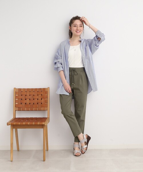 DRESKIP（ドレスキップ）の「◆【接触冷感/ストレッチ】オンにもオフにも 大人きれいなイージーテーパ－ドパンツ（その他パンツ・レディース・ライトブルー/ブラック/カーキ/ベージュ・02/03/04）」の11枚目の写真