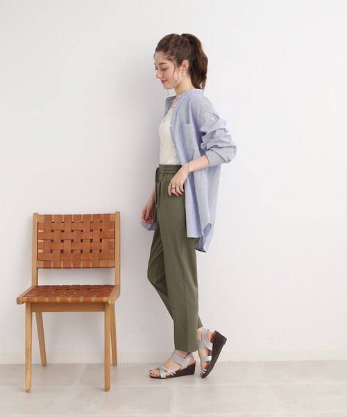 DRESKIP（ドレスキップ）の「◆【接触冷感/ストレッチ】オンにもオフにも 大人きれいなイージーテーパ－ドパンツ（その他パンツ・レディース・ライトブルー/ブラック/カーキ/ベージュ・02/03/04）」の12枚目の写真