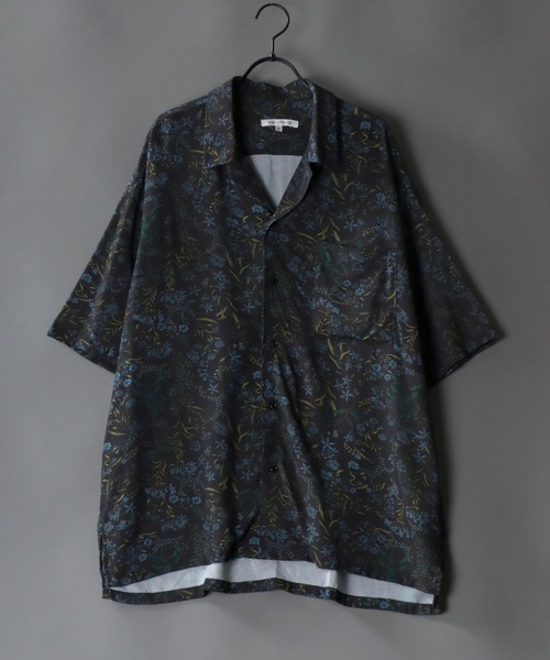 SITRY（シトリー）の「Oversize Drop shoulder rayon print open collar shirt/オーバーサイズ ドロップショルダー  プリント オープンカラーシャツ（シャツ/ブラウス・メンズ・ホワイト系その他/ブラウン系その他/ベージュ系その他/ブルー系その他/イエロー系その他/ブラック系その他・L/M）」の3枚目の写真