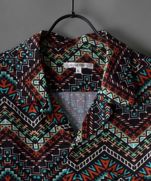 SITRY（シトリー）の「Oversize Drop shoulder rayon print open collar shirt/オーバーサイズ ドロップショルダー  プリント オープンカラーシャツ（シャツ/ブラウス・メンズ・ホワイト系その他/ブラウン系その他/ベージュ系その他/ブルー系その他/イエロー系その他/ブラック系その他・L/M）」の16枚目の写真
