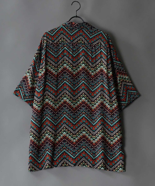 SITRY（シトリー）の「Oversize Drop shoulder rayon print open collar shirt/オーバーサイズ ドロップショルダー  プリント オープンカラーシャツ（シャツ/ブラウス・メンズ・ホワイト系その他/ブラウン系その他/ベージュ系その他/ブルー系その他/イエロー系その他/ブラック系その他・L/M）」の13枚目の写真
