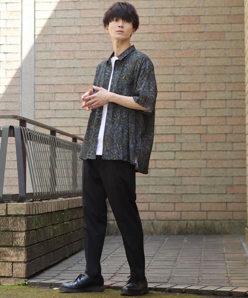 SITRY（シトリー）の「Oversize Drop shoulder rayon print open collar shirt/オーバーサイズ ドロップショルダー  プリント オープンカラーシャツ（シャツ/ブラウス・メンズ・ホワイト系その他/ブラウン系その他/ベージュ系その他/ブルー系その他/イエロー系その他/ブラック系その他・L/M）」の22枚目の写真