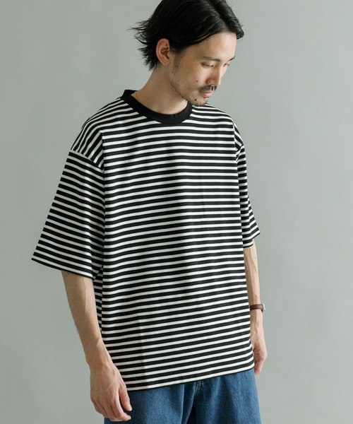 URBAN RESEARCH（アーバンリサーチ）の「『XLサイズあり』ストレッチボーダーTシャツ（Tシャツ/カットソー・メンズ・ブラック系その他/グレー系その他/ブルー系その他・MEDIUM/LARGE/X-LARGE）」の2枚目の写真
