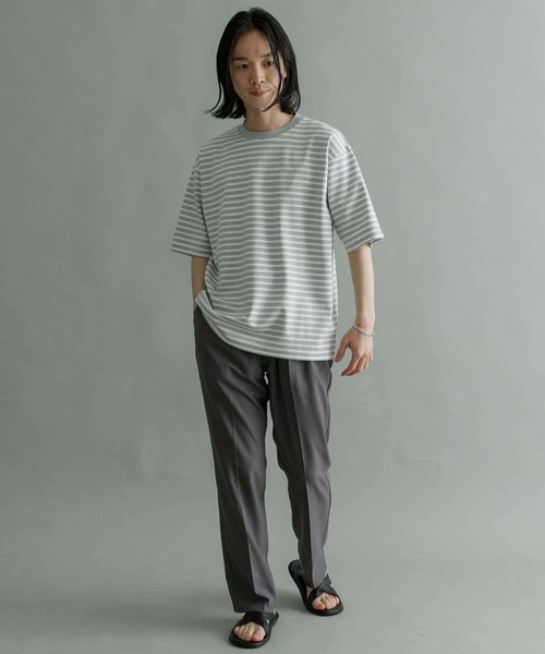 URBAN RESEARCH（アーバンリサーチ）の「『XLサイズあり』ストレッチボーダーTシャツ（Tシャツ/カットソー・メンズ・ブラック系その他/グレー系その他/ブルー系その他・MEDIUM/LARGE/X-LARGE）」の5枚目の写真