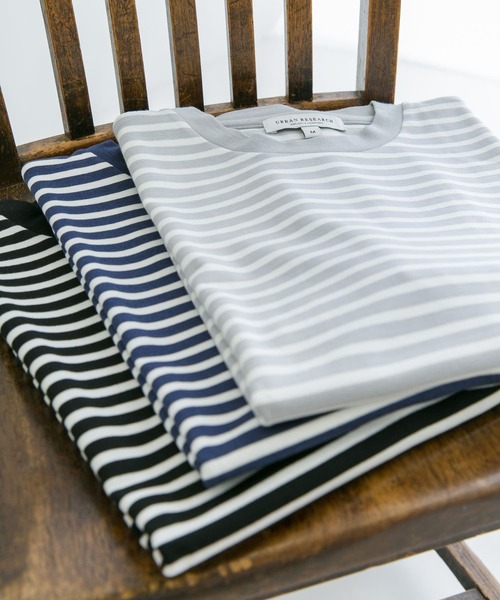 URBAN RESEARCH（アーバンリサーチ）の「『XLサイズあり』ストレッチボーダーTシャツ（Tシャツ/カットソー・メンズ・ブラック系その他/グレー系その他/ブルー系その他・MEDIUM/LARGE/X-LARGE）」の9枚目の写真