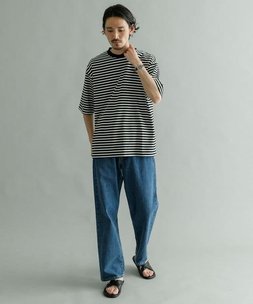 URBAN RESEARCH（アーバンリサーチ）の「『XLサイズあり』ストレッチボーダーTシャツ（Tシャツ/カットソー・メンズ・ブラック系その他/グレー系その他/ブルー系その他・MEDIUM/LARGE/X-LARGE）」の13枚目の写真