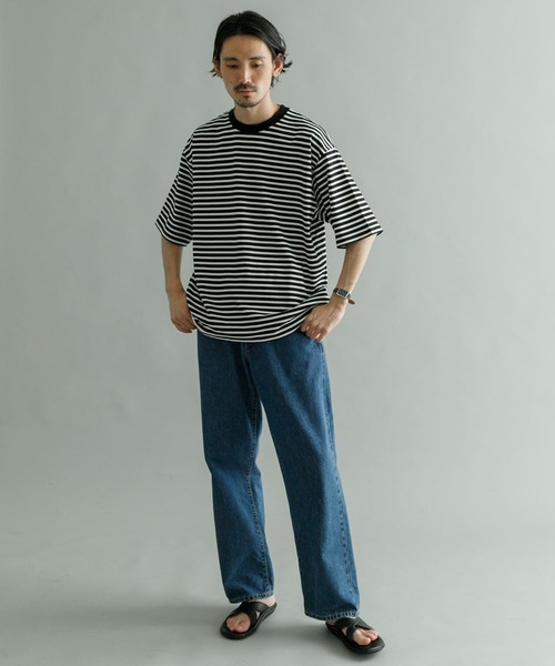 URBAN RESEARCH（アーバンリサーチ）の「『XLサイズあり』ストレッチボーダーTシャツ（Tシャツ/カットソー・メンズ・ブラック系その他/グレー系その他/ブルー系その他・MEDIUM/LARGE/X-LARGE）」の14枚目の写真