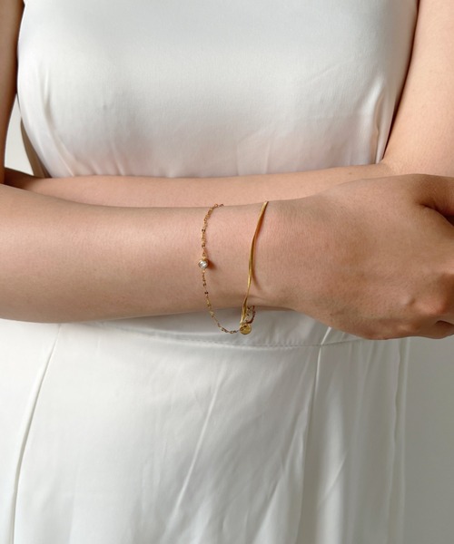 iso（イソ）の「2連ビジューチェーンブレスレット/ステンレス（ブレスレット・レディース・シルバー/ゴールド・FREE）」の11枚目の写真