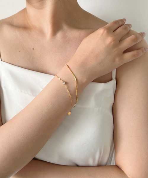 iso（イソ）の「2連ビジューチェーンブレスレット/ステンレス（ブレスレット・レディース・シルバー/ゴールド・FREE）」の10枚目の写真