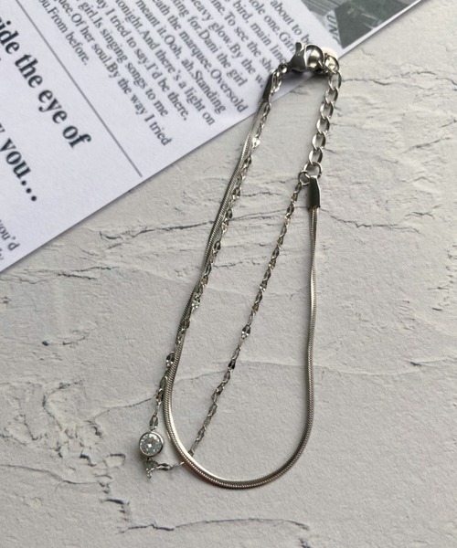 iso（イソ）の「2連ビジューチェーンブレスレット/ステンレス（ブレスレット・レディース・シルバー/ゴールド・FREE）」の14枚目の写真